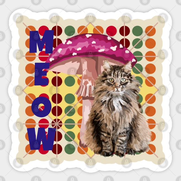 Meow Sticker by Lynndarakos